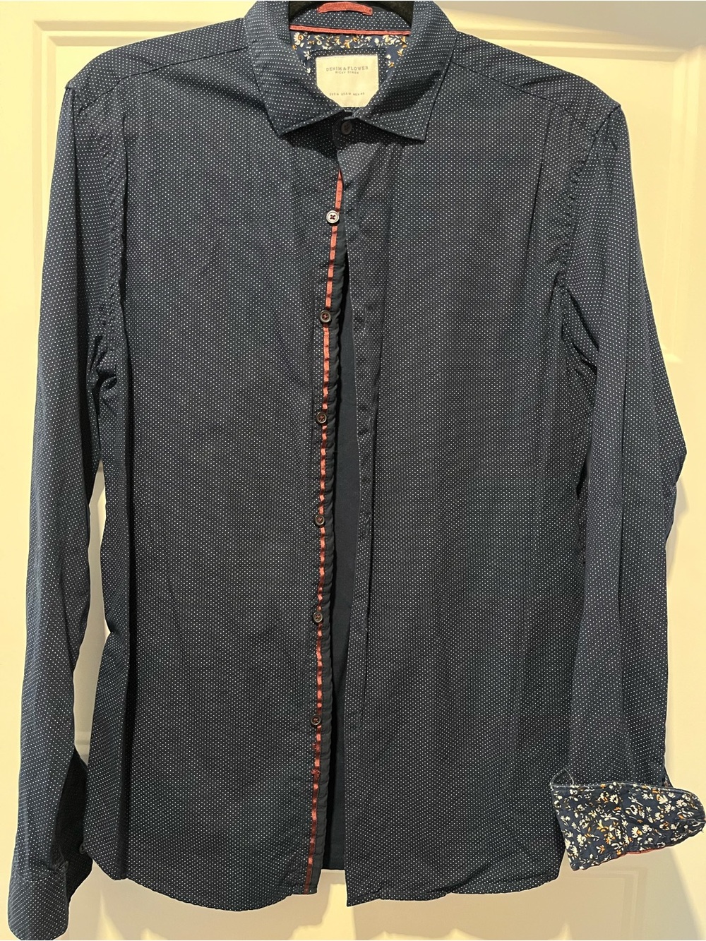 Navy Dot Men's Button-Up Shirt